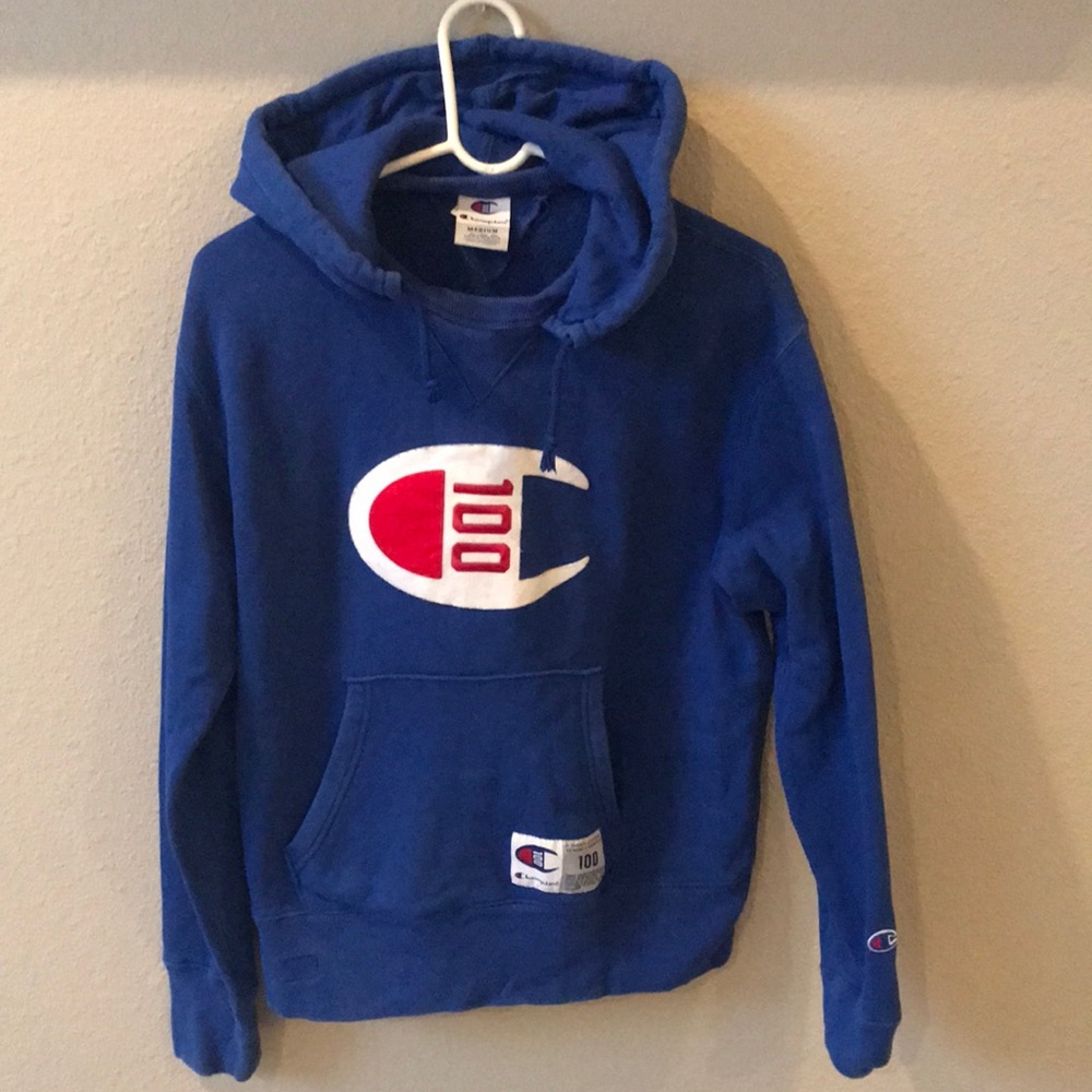 Blue champion hoodie mens size medium